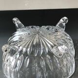 Large candy box in cut Bohemian crystal. Floral/Star motifs
