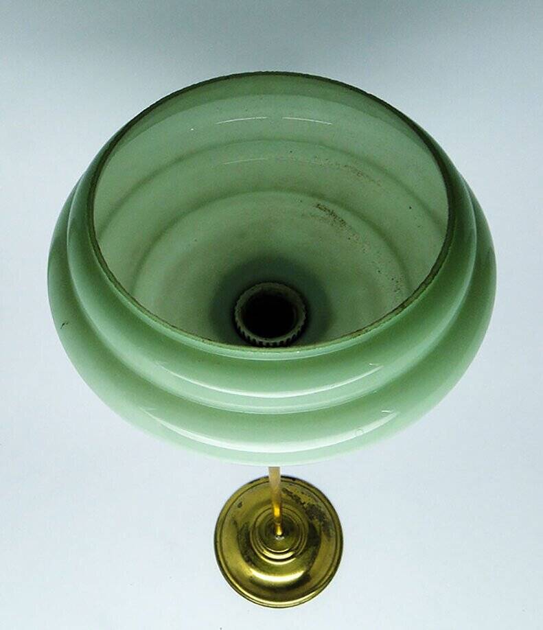 Mid-century glass and brass pendant lamp, 1950s