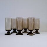 Serie de 6 verres fumés 70's