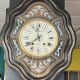 2109731 Clock Bull's eye blackened wood alabaster Napoleon III late nineteenth