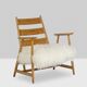 Pair of “lounge” armchairs in blond beech. 1950s