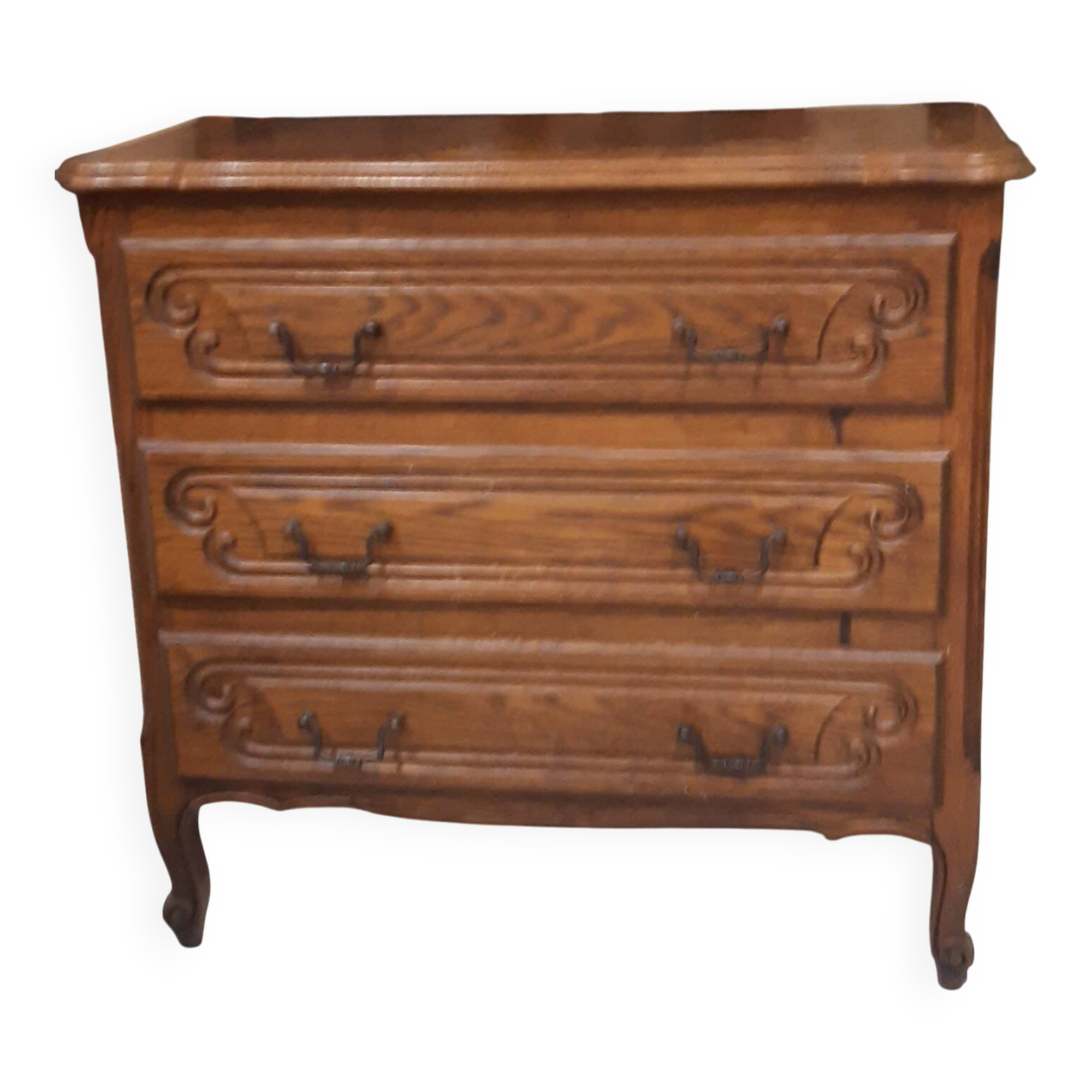 Commode ancienne en bois avec 3 tiroirs