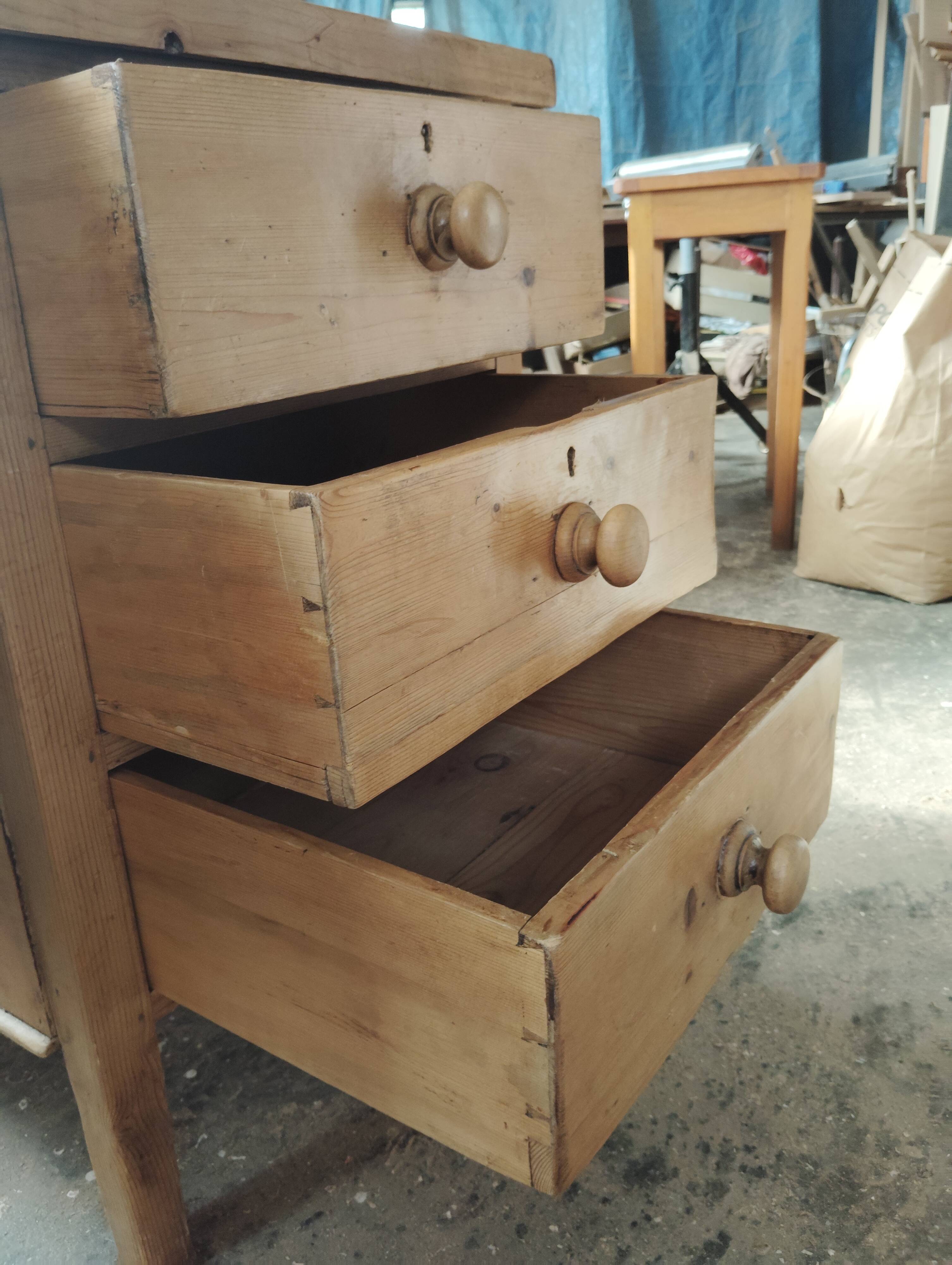 English desk in old pine