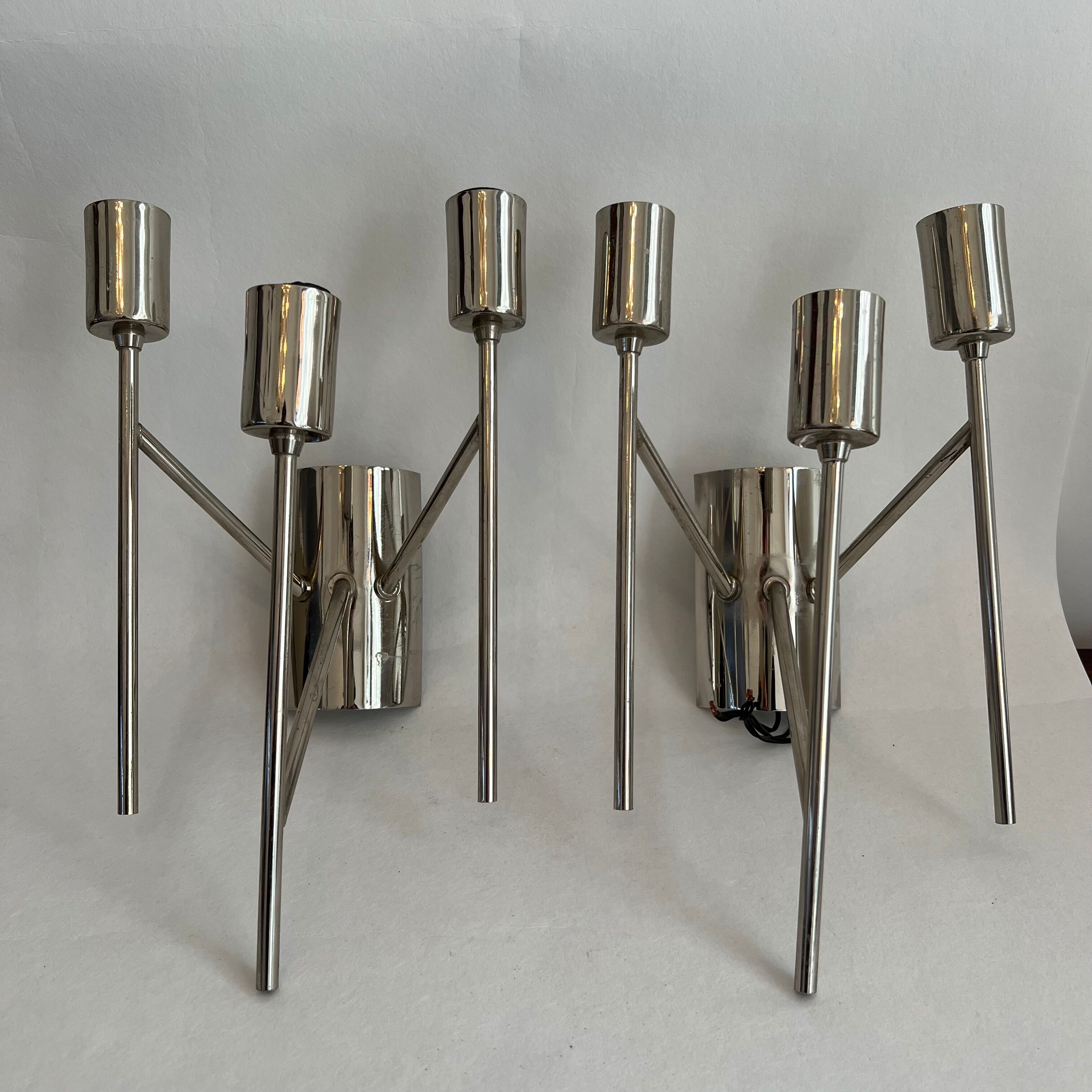 Set of three design wall lamps 1970