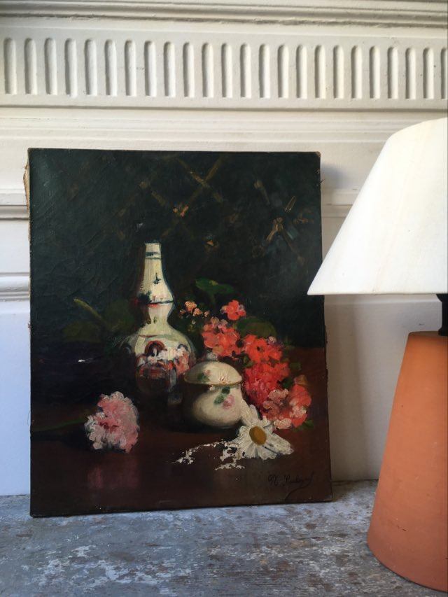 Still life oil on canvas XX ieme