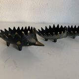 Vintage 1950s hedgehog ashtrays by Walter Bosse for Hertha Baller