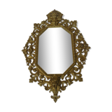 19th century bronze mirror with ancient angelot 33x46cm