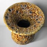 Vase émaux miel vintage en céramique