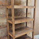 Ancien rack - étagère d'atelier en teck birman