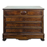 Elm burl and rosewood secretary chest of drawers
