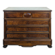 Elm burl and rosewood secretary chest of drawers