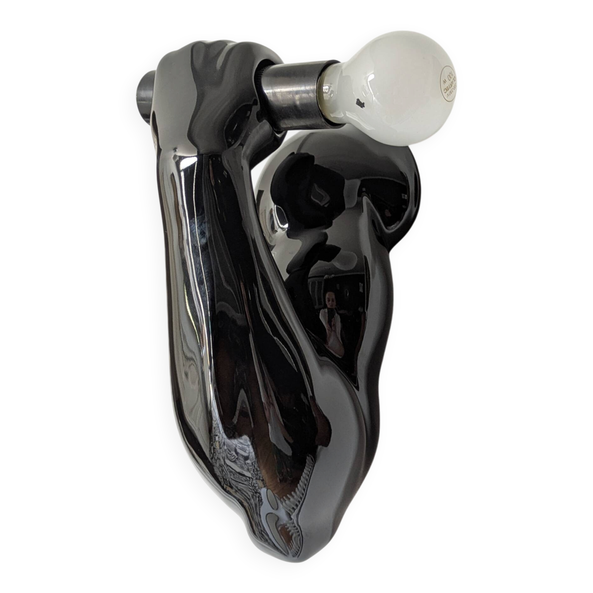 "Haltere" ceramic enamel wall light by Jean Claude Peiré from the 1980s.