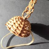 Vintage rattan pendant – France, 1970s – in the style of Louis