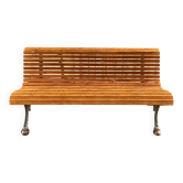 Antique garden bench in patinated cast iron and wood – France, early 20th century