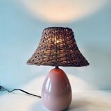 Pink rattan lamp
