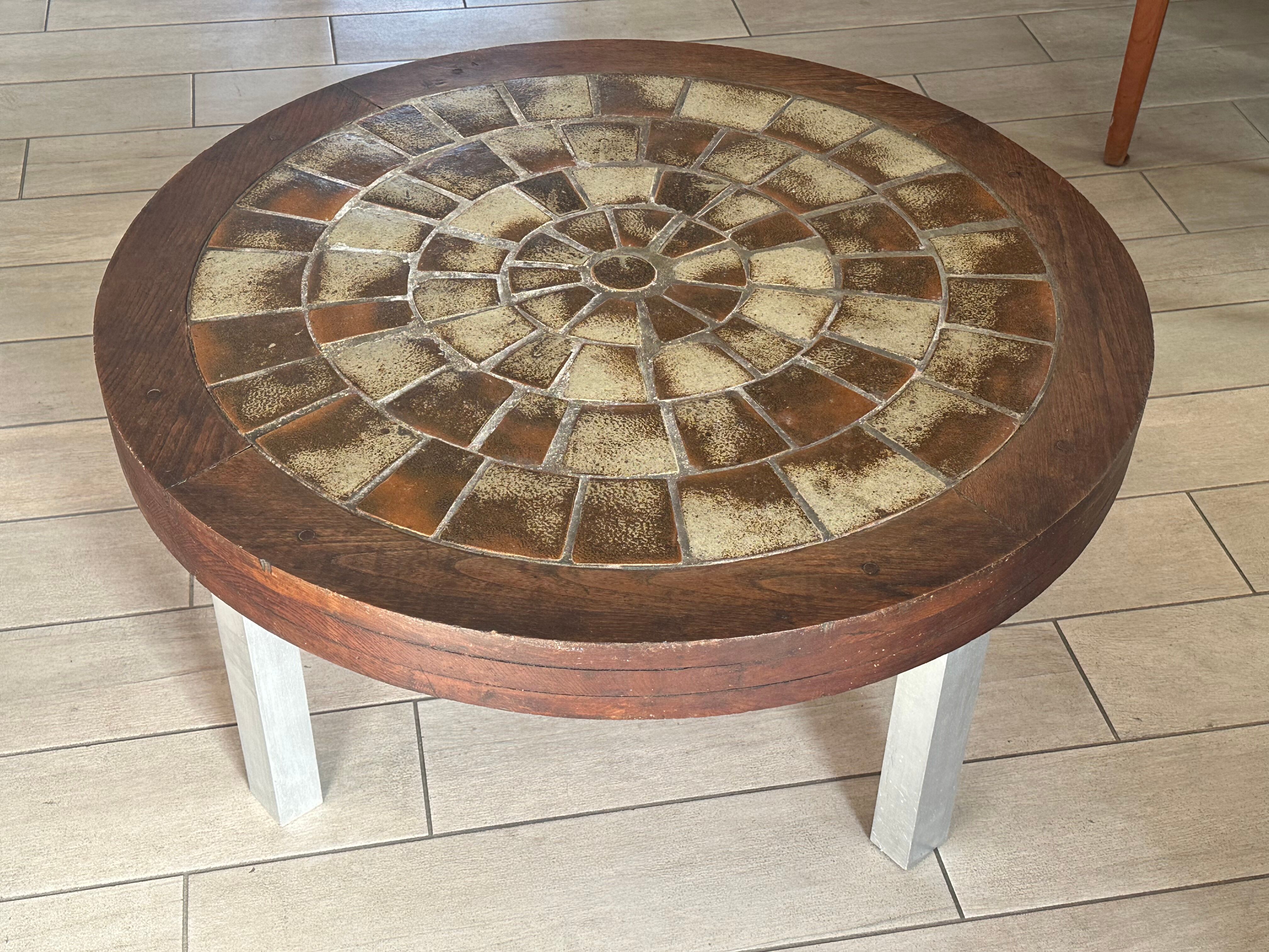 Ceramic coffee table vintage design 60s