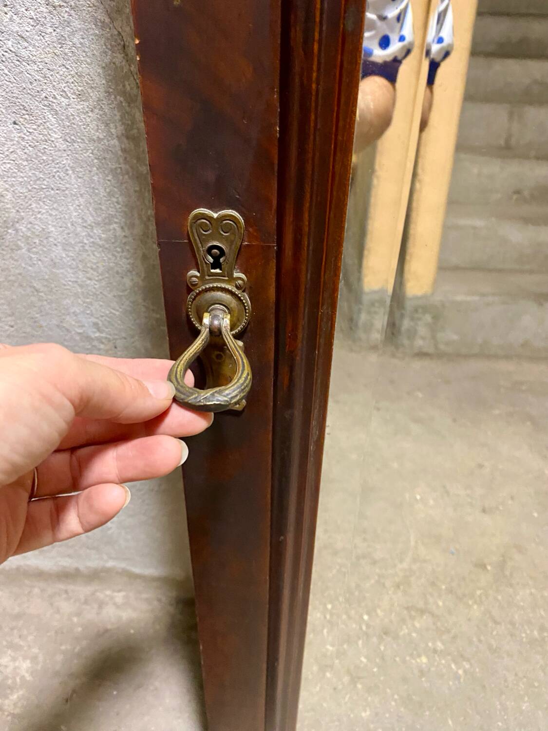 Large antique beveled mirror