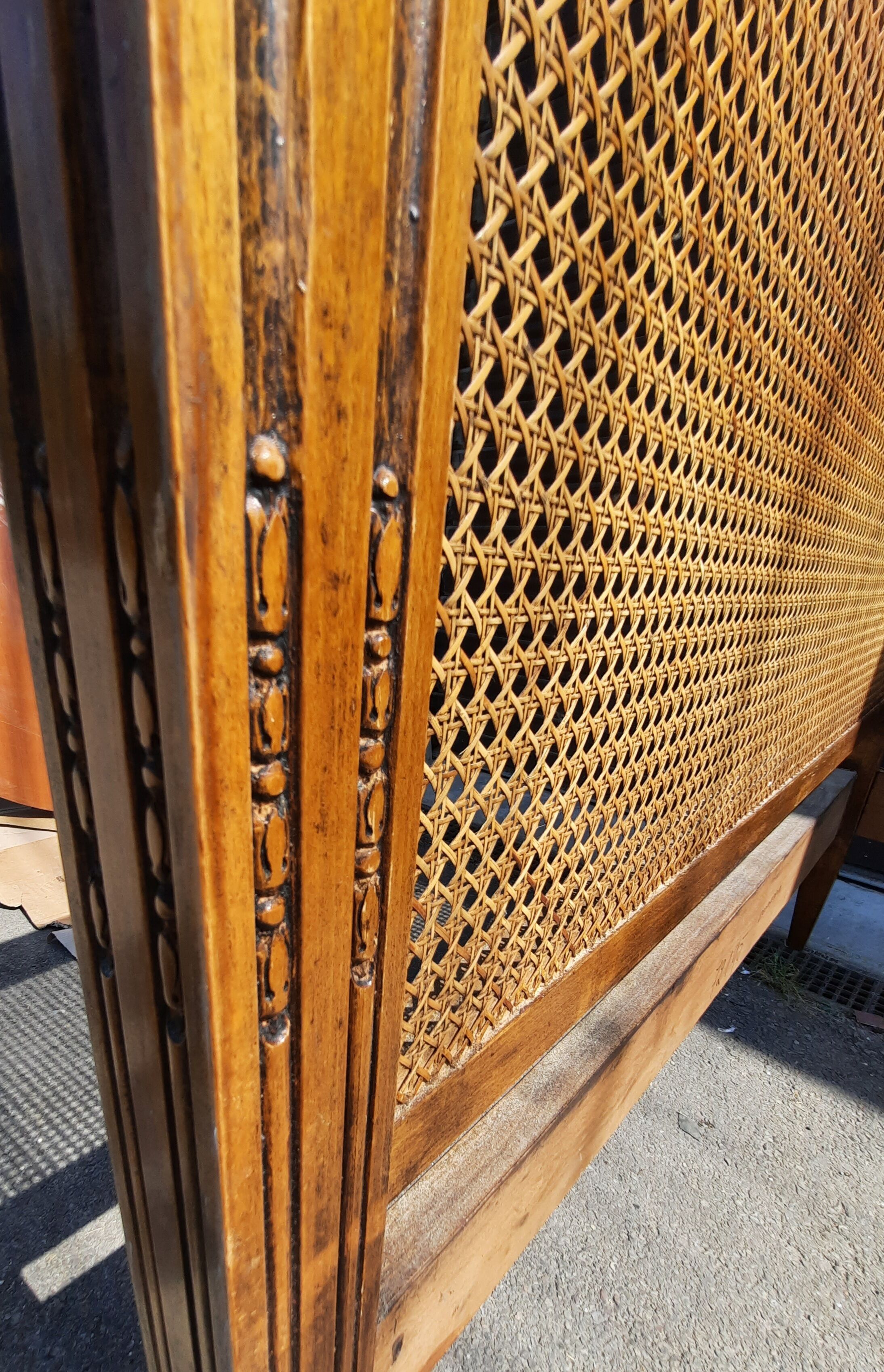 Louis XVI style cane bed