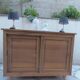 Vintage wooden buffet with a waxed finish, 2 sliding doors.