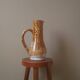 Vase with vintage ceramic handle, handcrafted, old pitcher, country decoration