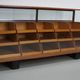 Antique British maple & hardwood haberdashery cabinet or shop counter, 1930s