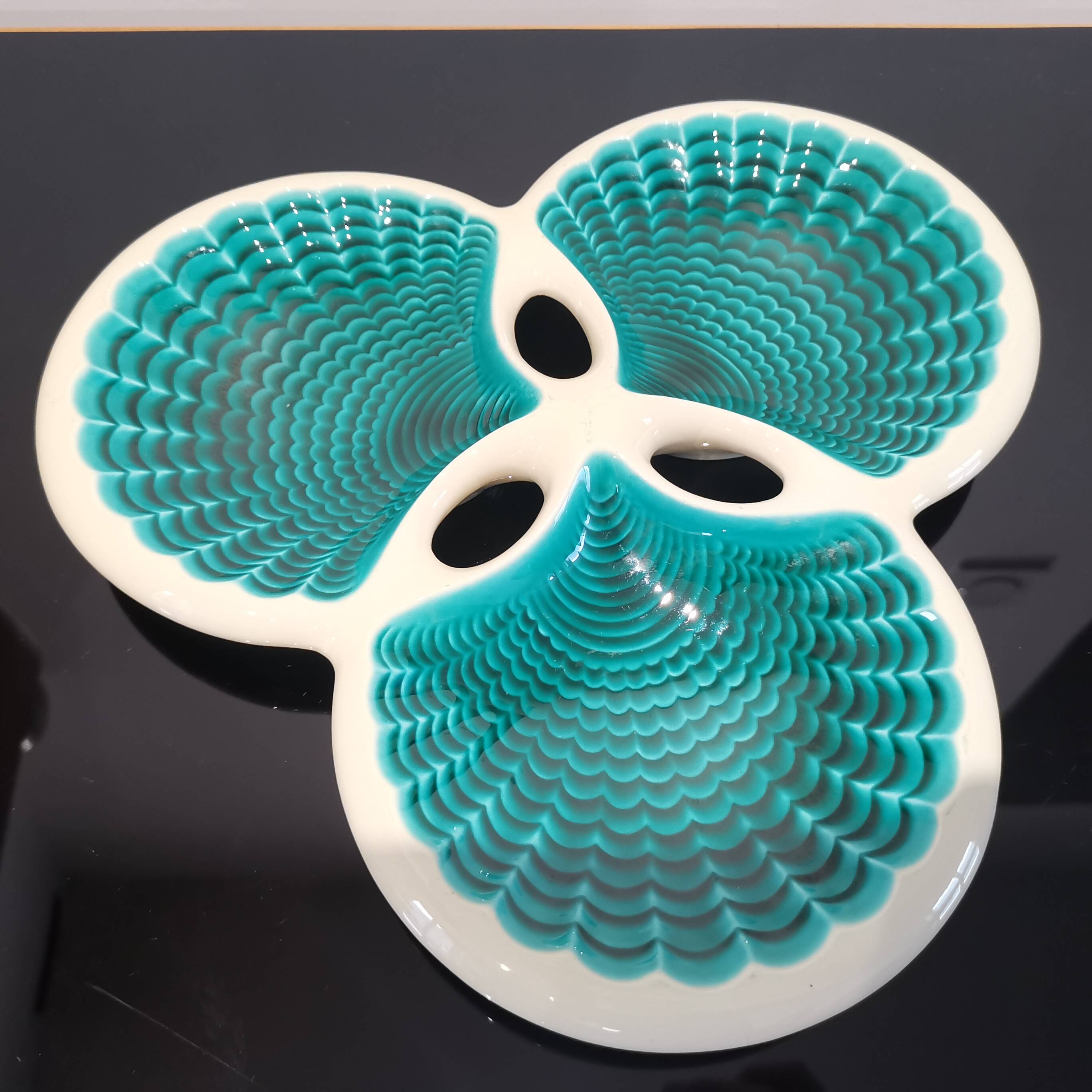 Appetizer dish Server 3 shells Verceram 60'S