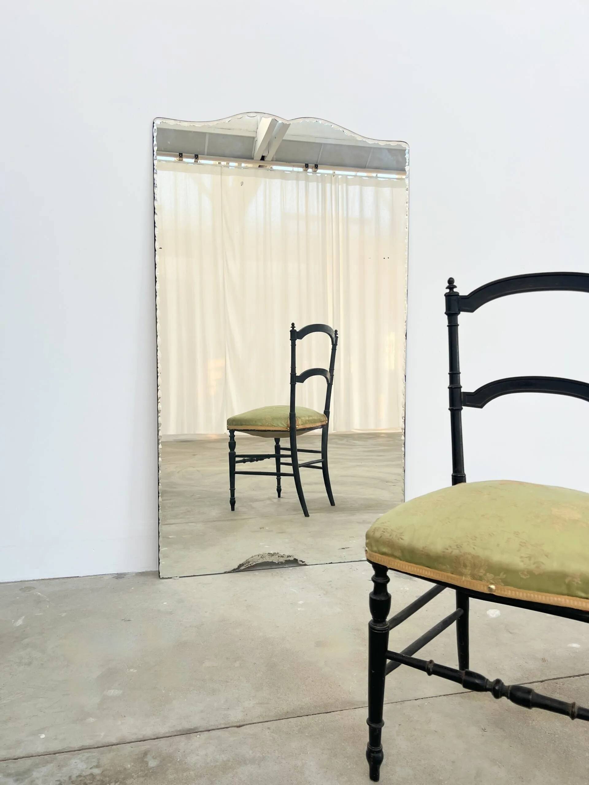 Beveled moustache mirror, 140 cm high