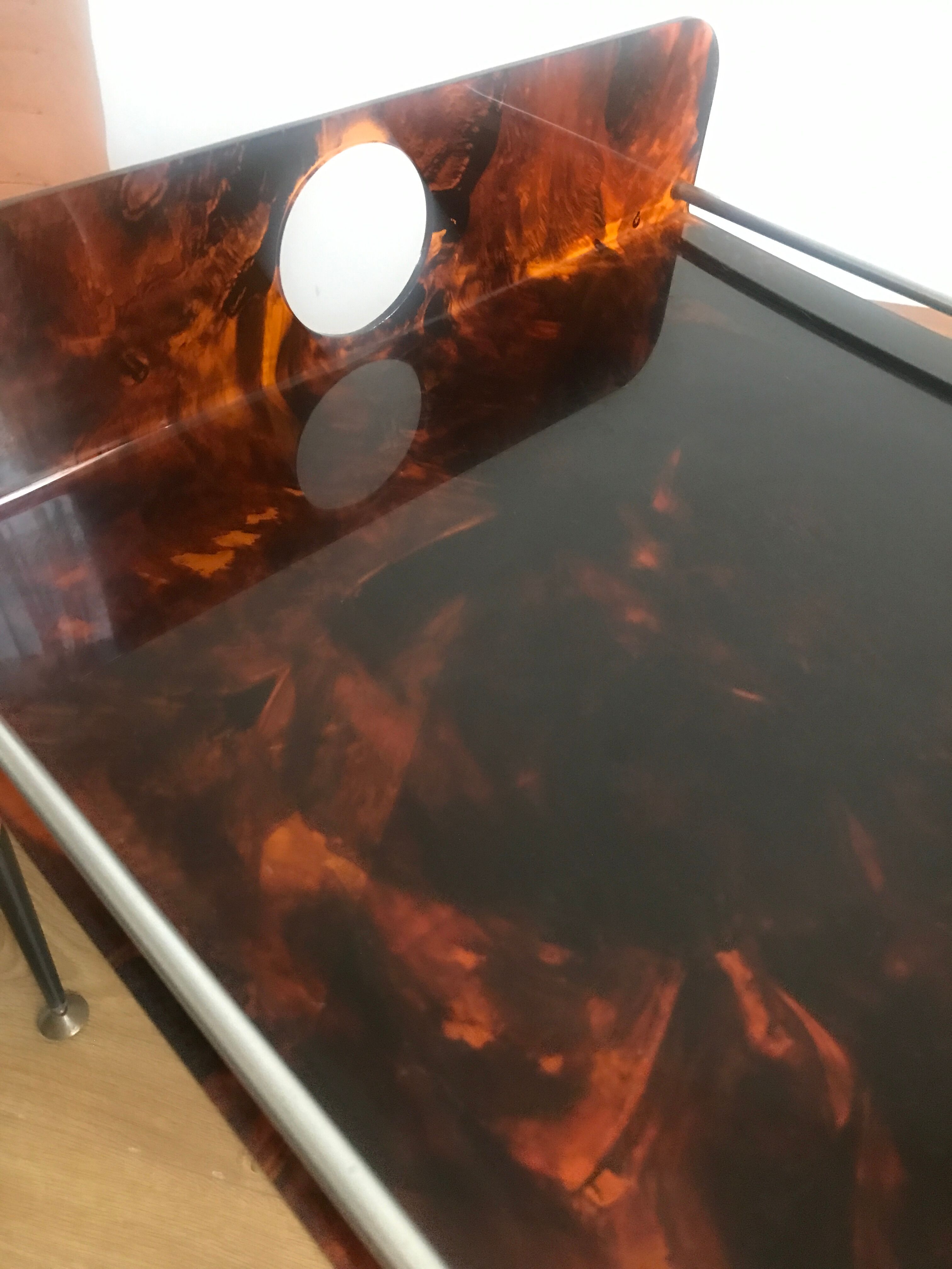 Tray in lucite tortoiseshell way circa 1970