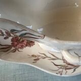 Gien polychrome gravy boat Carnation model