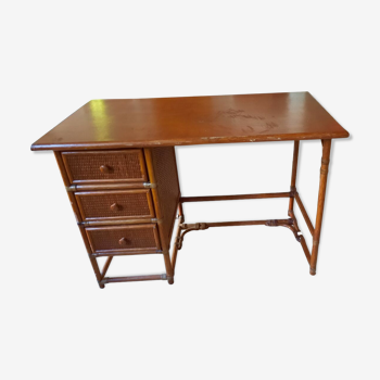 Bureau en rotin et bambou