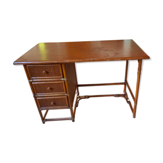 Bureau en rotin et bambou