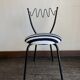 Pair of post-modern striped chairs, Italian work by Gio Ponti.