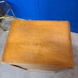 Art Deco serving trolley, cupboard on wheels in light wood.