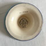 Small footed cup in Longwy enamel "Florence" blue