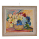 Original Swedish mid-century oil painting on panel "Flowers"