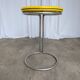 Vintage Yellow Bar Table: Chrome Bauhaus Style, 1970s High Coffee Table