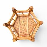 Set of 4 small rattan tables