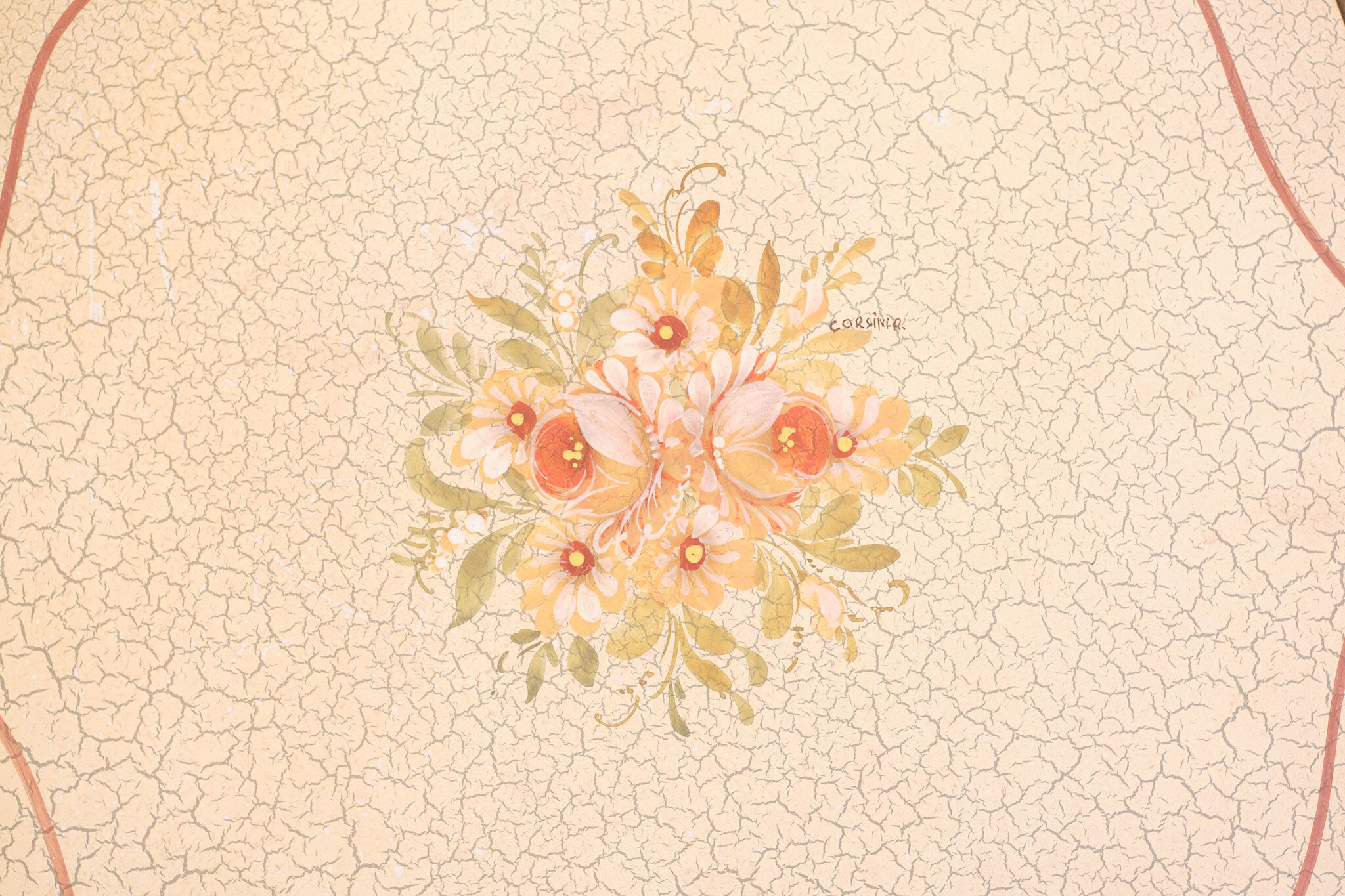 2 Classic Italian Craquelure Side Tables 1960s