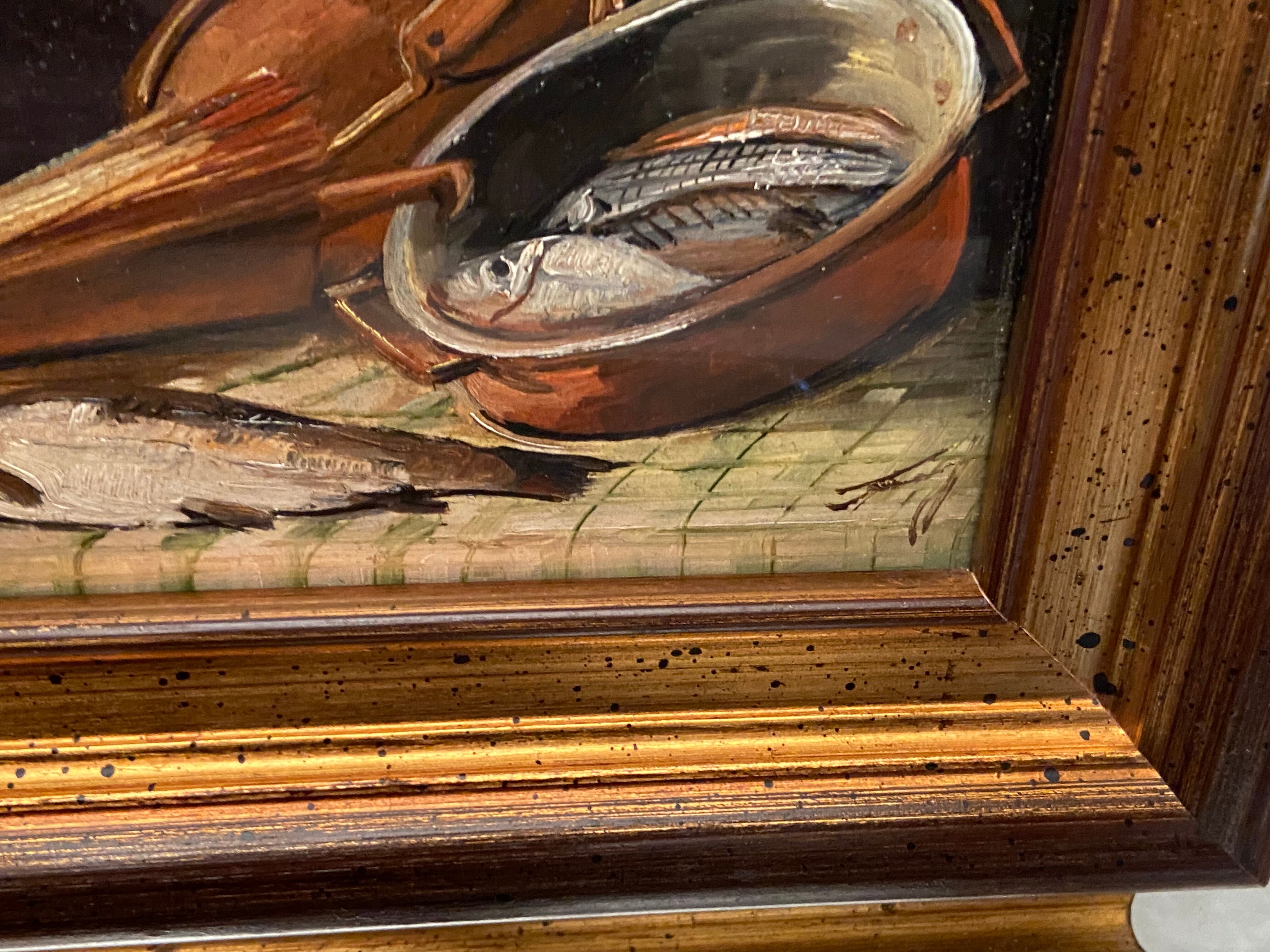 Oil painting on panel Signed Still Life