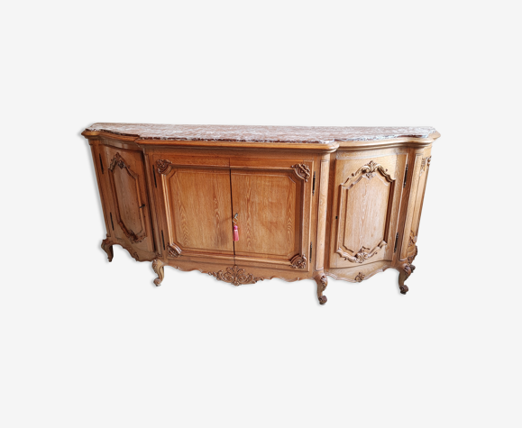 Buffet curved doors oak marble tray