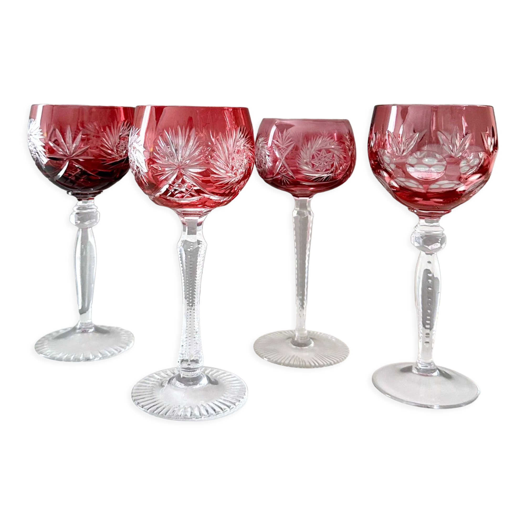 Collection of 4 crystal glasses