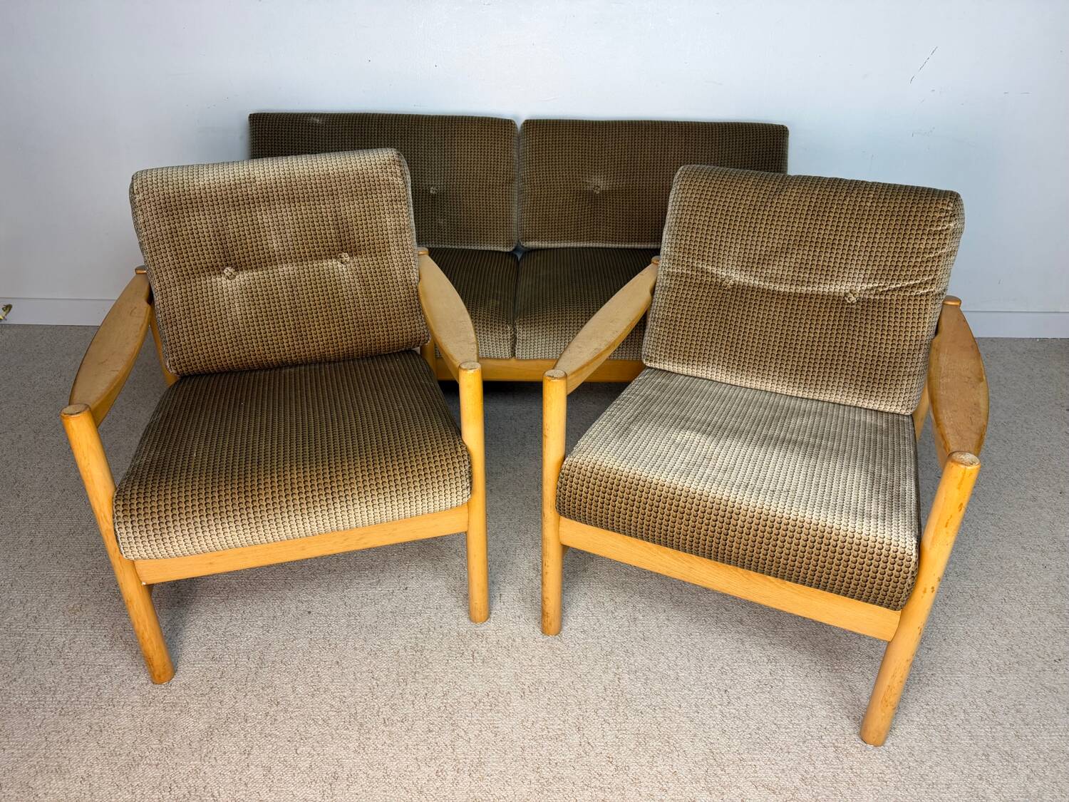 D-Bed sofa and two vintage armchairs from the 70s/80s.