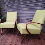 Pair of vintage Czech armchairs, Scandinavian style, 50s