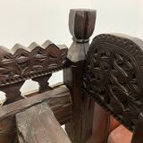 Jar holder carved wood indian nineteenth century