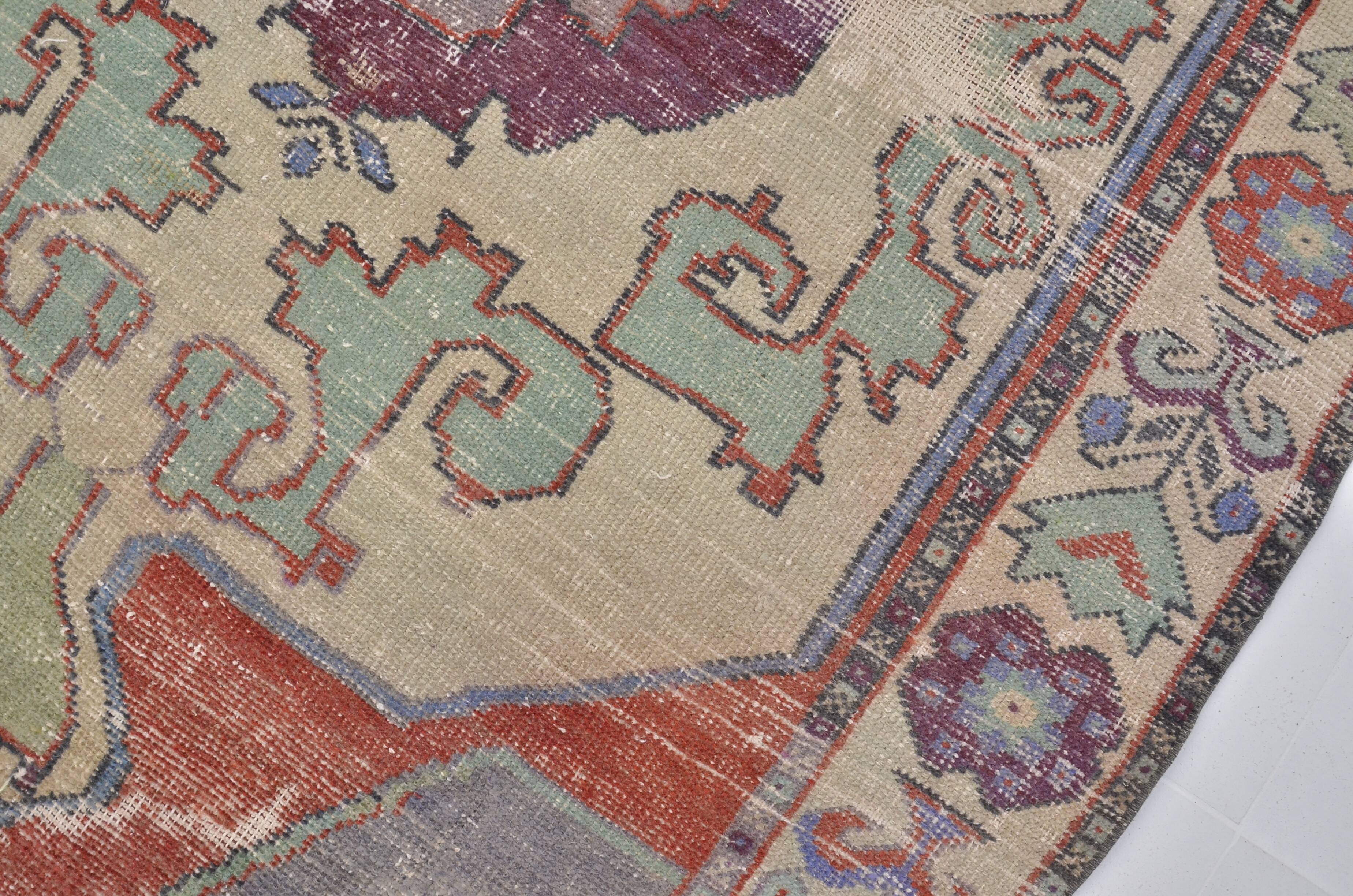 Oushak Floor Hnamdade Vintage Carpet sku 1342