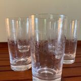5 large engraved glasses