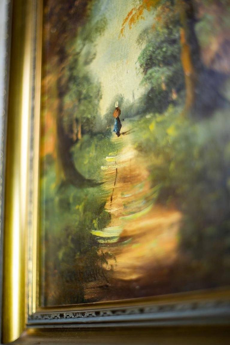 Forest Landscape, 20th Century, Oil on Canvas, Framed