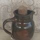 Carafe rafraîchissoir en céramique émaillée et bouchon en liège vintage