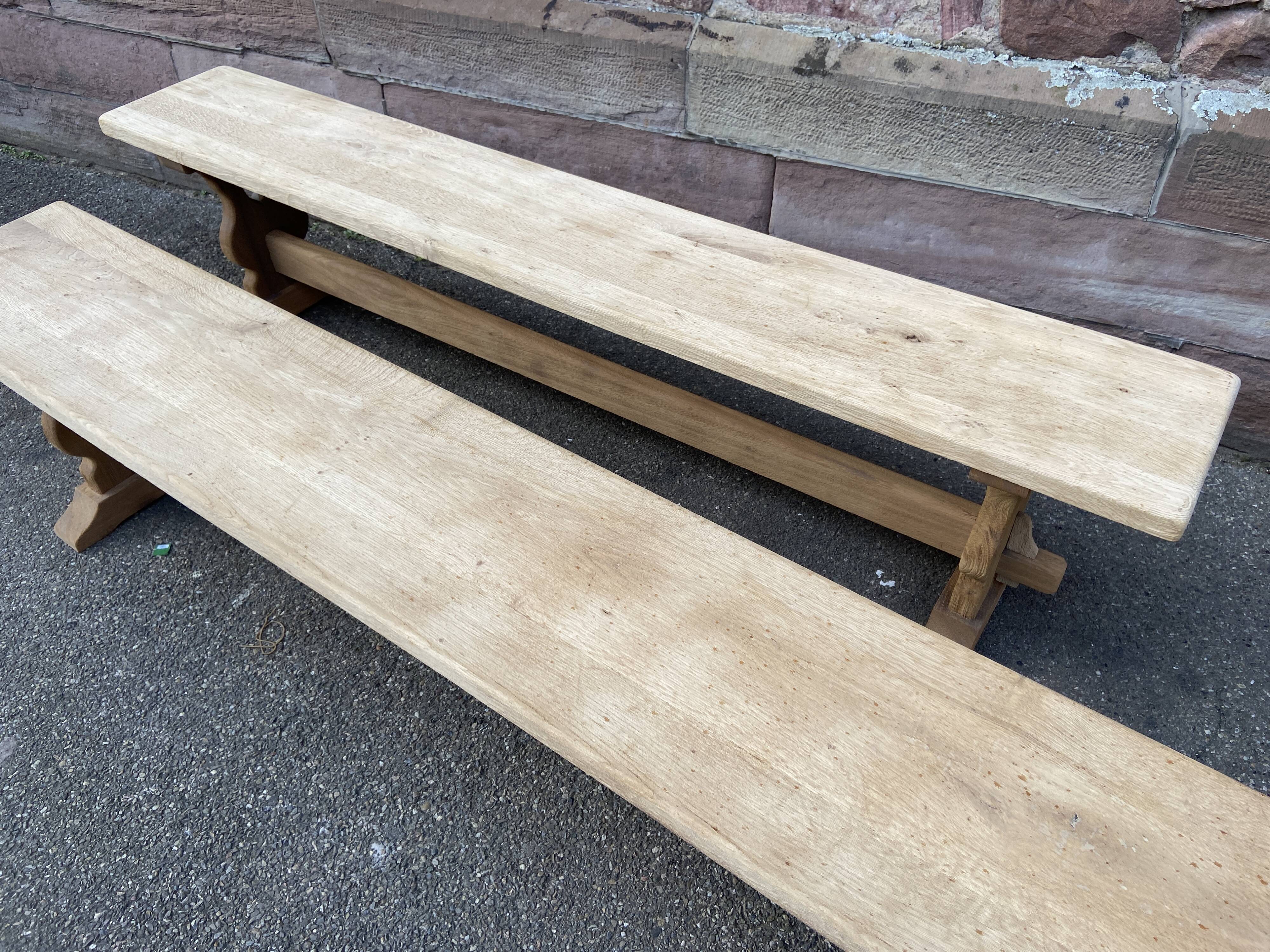 Pair of benches style monastery in raw solid wood