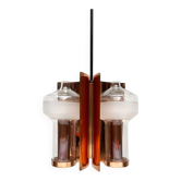 Lampe suspendue en verre et cuivre allemande du milieu du siècle par Cosack, années 1960